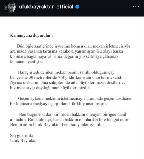 Oyuncu Ufuk Bayraktar esnafı tehdit edip yumruk attı; adli kontrolle serbest bırakıldı