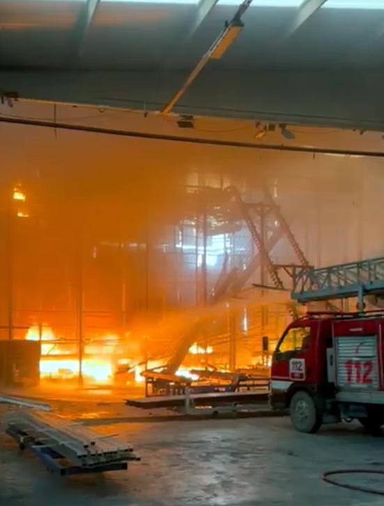 Edirnede fabrika yangını