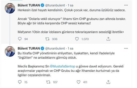 AK Partili Turan: Dolarla vekil oluyorlar ithamı CHP grubunu zan altında bırakıyor