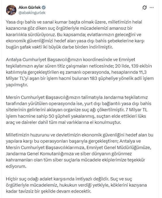 Antalya ve Mersinde yasa dışı bahis operasyonu: 233 gözaltı