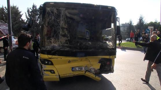 Üsküdarda İETT otobüsü börekçiye girdi: 4 yaralı