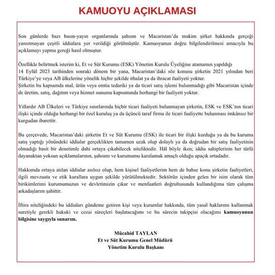 Et ve Süt Kurumu: Tüm faaliyetlerimiz her yıl denetlenmektedir