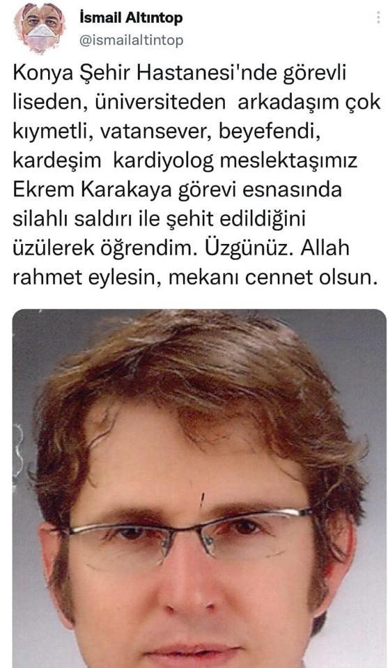 Öldürülen doktor için hastane önünde gıyabi cenaze namazı kılındı