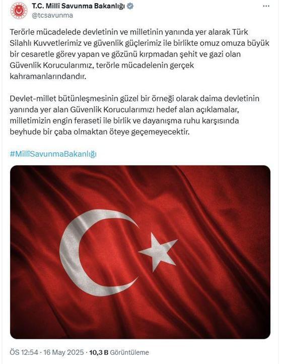 MSBden Güvenlik korucuları açıklaması