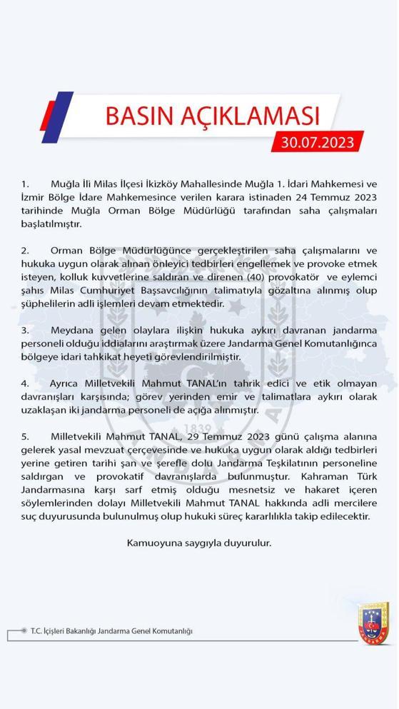 Muğlada 40 eylemci gözaltında; 2 jandarma personeli de açığa alındı