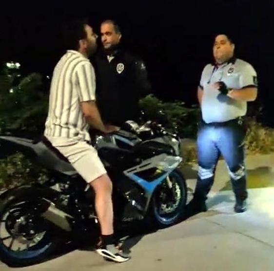 Avcılar Sahilinde motosikletliyle güvenlik görevlileri arasında Yasak tartışması