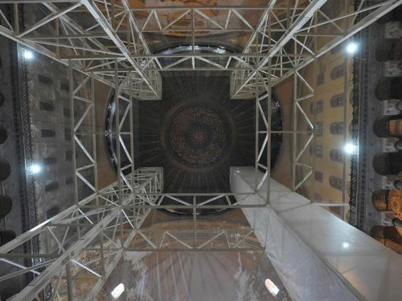 Ayasofya’da doğu yarım kubbede güçlendirme ve konservasyon çalışmaları başlıyor