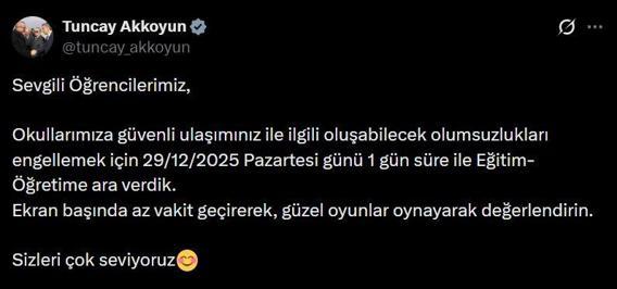 Yurtta eğitime kar engeli