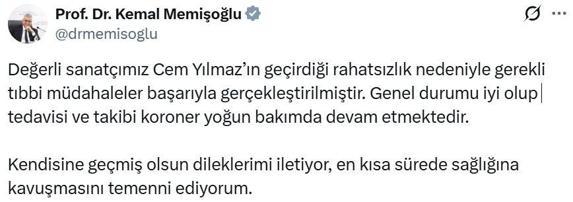 Çanakkale’de rahatsızlanan Cem Yılmaz anjiyoya alındı
