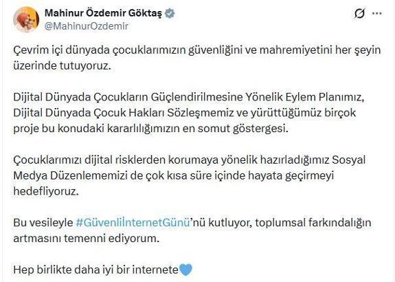 Bakan Göktaş, Güvenli İnternet Gününü kutladı
