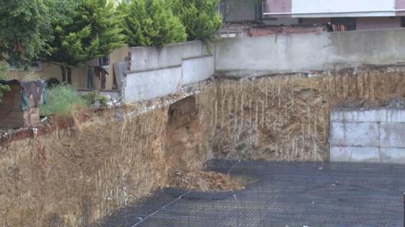 Sancaktepede inşaat çalışması sırasında toprak kaydı