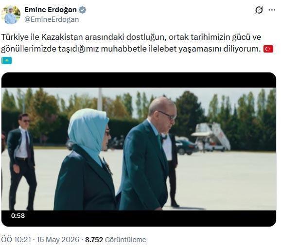 Emine Erdoğandan Kazakistan paylaşımı