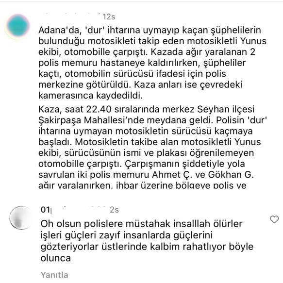 Yaralı polislerle ilgili yorumu, yardım için telefonunu verdiği kişinin yaptığını söyledi