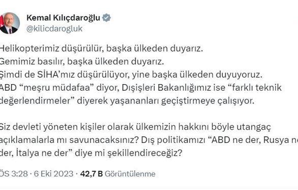 Kılıçdaroğlu: Ülkemizin hakkını böyle utangaç açıklamalarla mı savunacaksınız