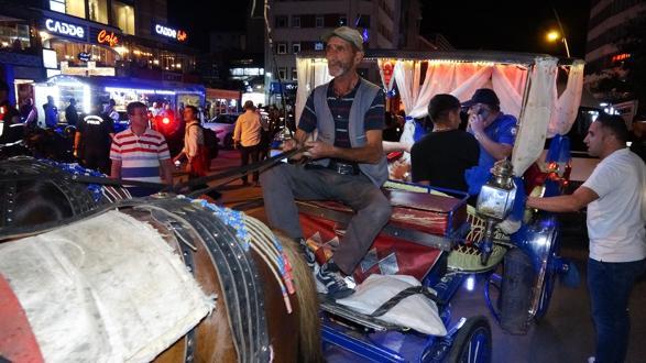 Erzurum’da faytoncular eylem yaptı, atlara el konuldu