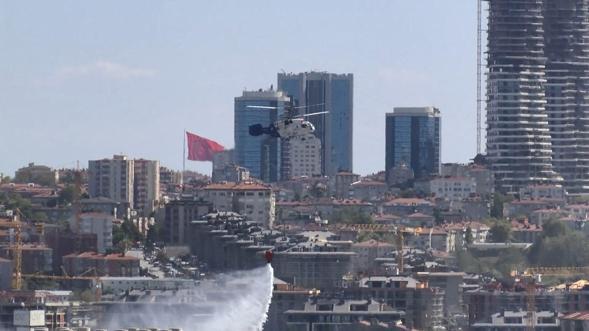 İTÜde otluk alanda yangın