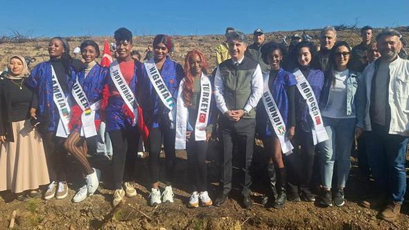 Güzellik yarışmasının Afrikalı finalistleri, Bolu'da fidan dikti