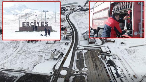Erciyes Kayak Merkezi’nde itfaiye ekipleri 7/24 görevde