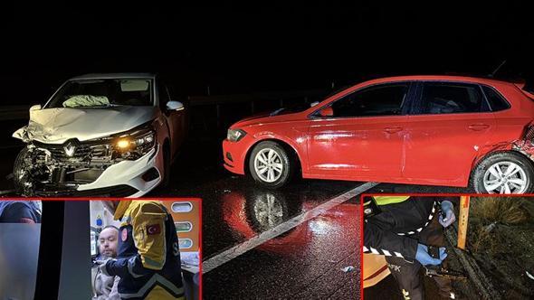 Kaza yapan alkollü sürücü, ağaçlık alana silah saklarken yakalandı