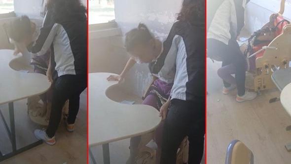 Otizmli öğrencilerin iple bağlanıp ders işlenmesine inceleme