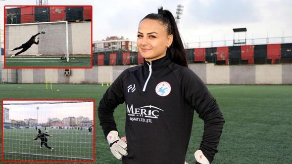 Vangücü takımının kalesi, babasının desteğiyle futbola başlayan Tokatlı Şeymanur'a emanet