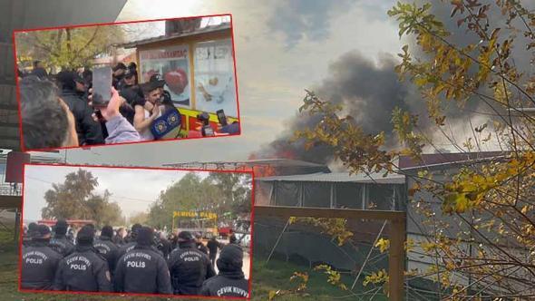 Adana'da adadaki kaçak işletmelerin yıkımı için işlem başlatıldı, bazı kişiler direnip iş yerini yaktı