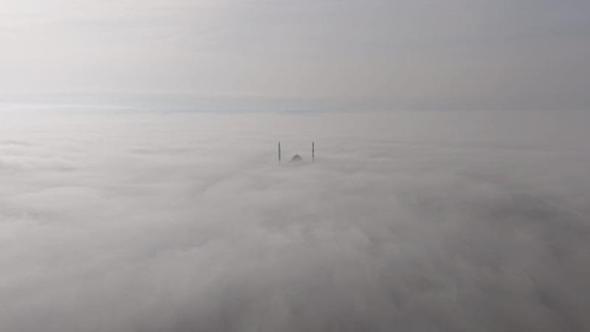 Batman'da yoğun sis; manzara dronla görüntülendi