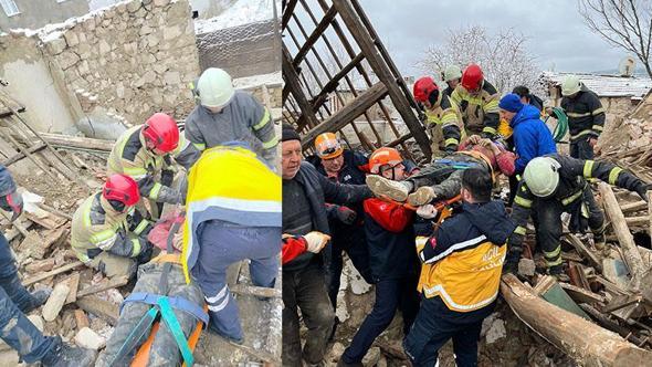 Kütahya’da 2 katlı kerpiç ev çöktü; 1 yaralı