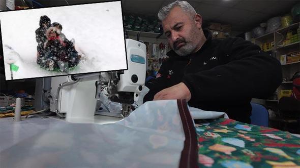 Bolu'da yağış sonrası şişme kar kızağına yoğun talep