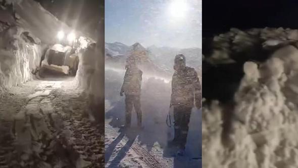 Çığ düşen yolda mahsur kalan ambulans 5 saat sonra kurtarıldı