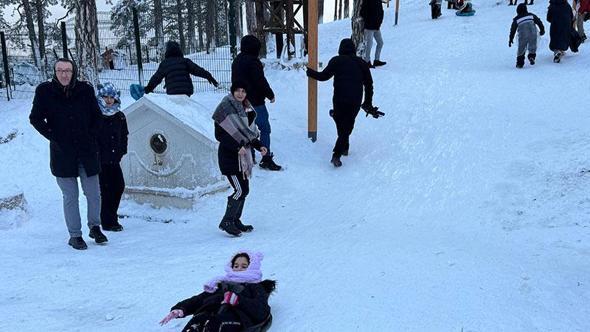 Ordu’da sömestr tatilinde çocukların kar keyfi