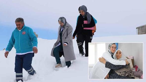 Doktor Didem, dondurucu soğukta 1,5 metre karda yürüyerek hastalara ulaşıyor