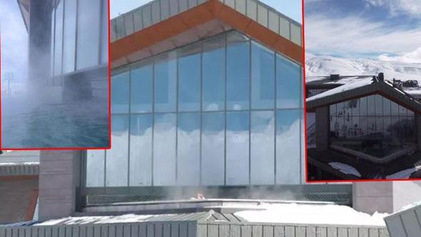 Erciyes Kayak Merkezi’nde eksi 10 derecede sıcak havuz keyfi