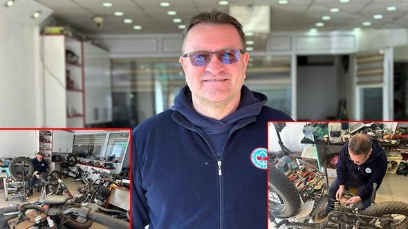 Oto yıkama işi yaptığı sanayide, hobisini geliştirip elektrikli bisiklet tamir ustası oldu