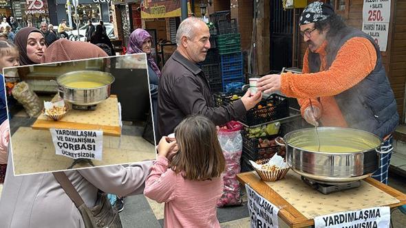Her gün 200 bardak çorbayı ücretsiz dağıtıyor