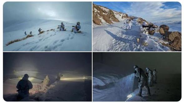 Mehmetçikten karlı arazide hudut güvenliği faaliyeti