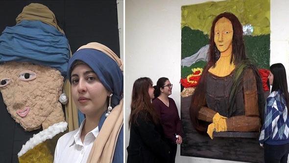 Atıklarla, ünlü sanat eserlerinin rölyef ve heykelini yaptılar
