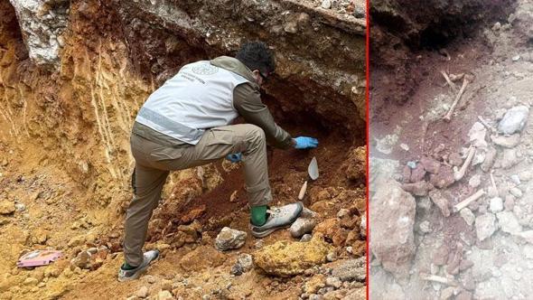 Altyapı çalışmasında insana ait olduğu değerlendirilen kemikler bulundu