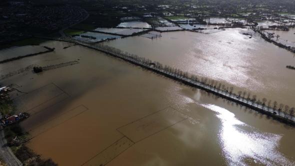 Muğla'da su altında kalan tarım arazileri dronla görüntülendi