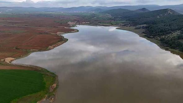Edirne’de Kocadere Göleti'nin doluluk oranı yağışlarla arttı
