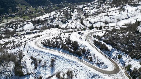 Küre Dağları Milli Parkı'nda kar manzarası