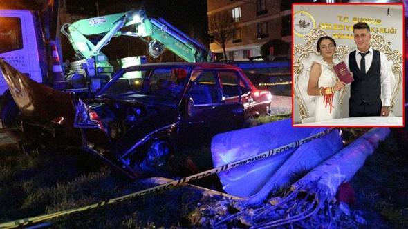6 ay önce evlenen çifti kaza ayırdı