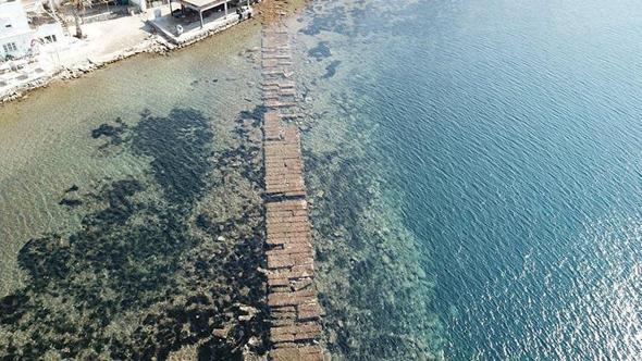 Bodrum'da deniz çekildi, tarihi 'Kral Yolu' ortaya çıktı