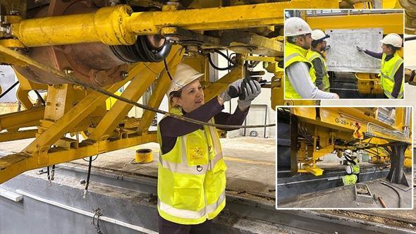 Tren raylarında kadın emeği