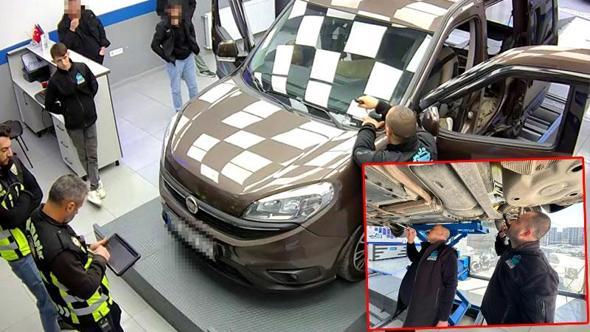 Satış sonrası ekspertize götürülen hafif ticari aracın alt kısmı ‘zulaya’ dönüştürülmüş