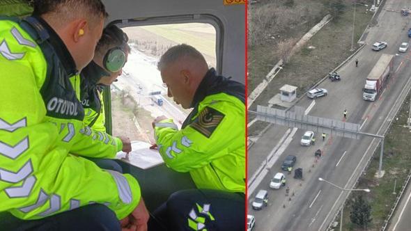 Ankara'da jandarmadan helikopterli trafik denetimi