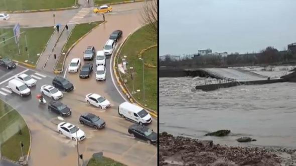 Diyarbakır’da sağanak sele neden oldu, köprü su altında kaldı
