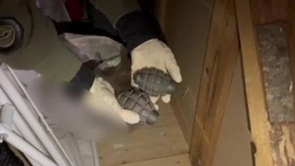 Uyuşturucu operasyonunda el bombası ve havan topu gövdeleri ele geçirildi