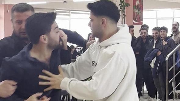 Üniversitede öğrenci gruplarının kavga ihbarına giden polise sürpriz kutlama