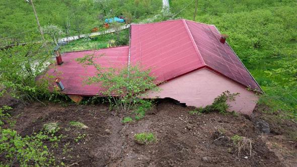 Misafirliğe gitti, heyelandan kurtuldu